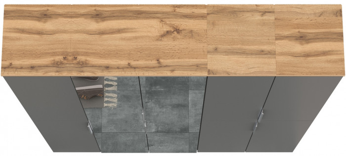 Октава Набор шкафов 02, серый графит/дуб крафт золотой/фасады МДФ серый графит