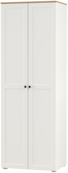 Остин 13.336.02 Шкаф для одежды(две двери), цвет белый шагрень/дуб крафт золотой, ШхГхВ 80х54,6х229,8 см.