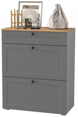 Остин 16.121 Тумба для обуви, цвет серый графит/дуб крафт золотой, ШхГхВ 80х41,6х99,3 см.