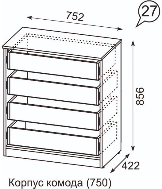 Комод Квадро №750.1