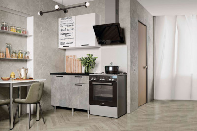 Кухня "Ева" (МБ) Правила дома/цемент светлый