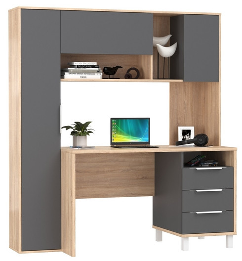 компьютерный стол Комфорт 12.95N, дуб сонома/тёмно-серый