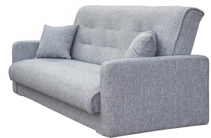 Диван Лондон 140 , рогожка,полностью серый ППУ