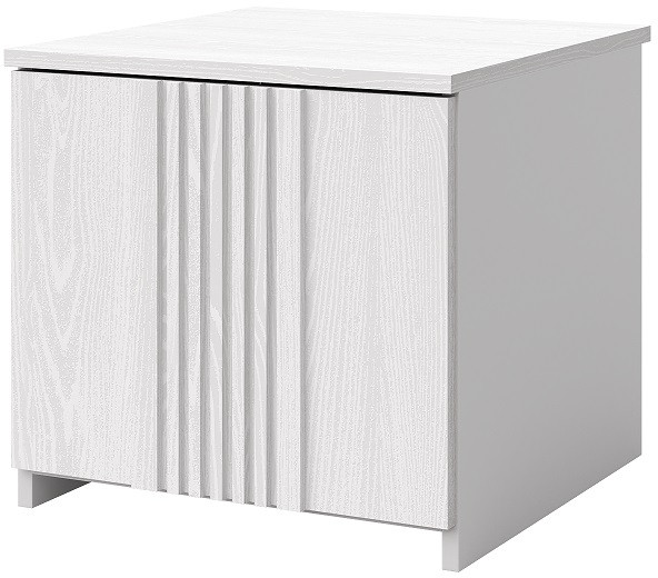 Прикроватная тумбочка "Харди" - Белый текстурный/Ясень белый