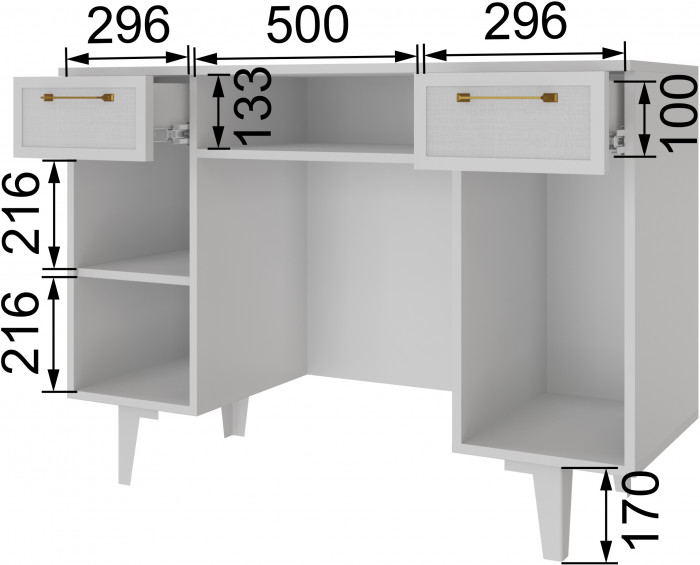 Толедо Стол косметический ТС-20 белый