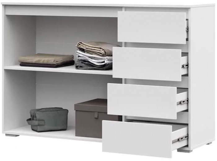 Хелен КМ 06 Комод 4 ящика (1502х958х460) белый/белый