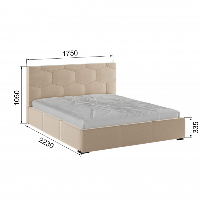 Манука Кровать интерьерная 160 бежевый, ортопед