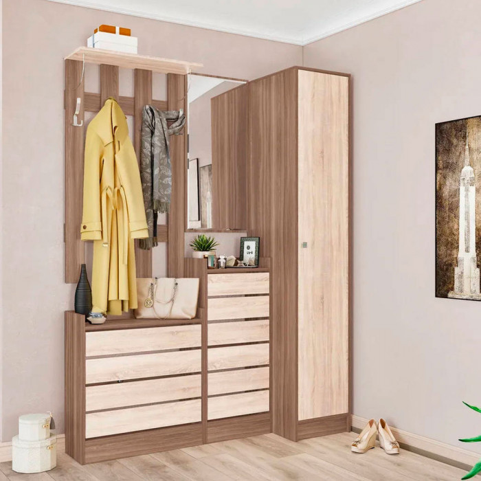 Ямайка Зеркало ЯПЗ-1 (440*935*20) ясень шимо/дуб сонома