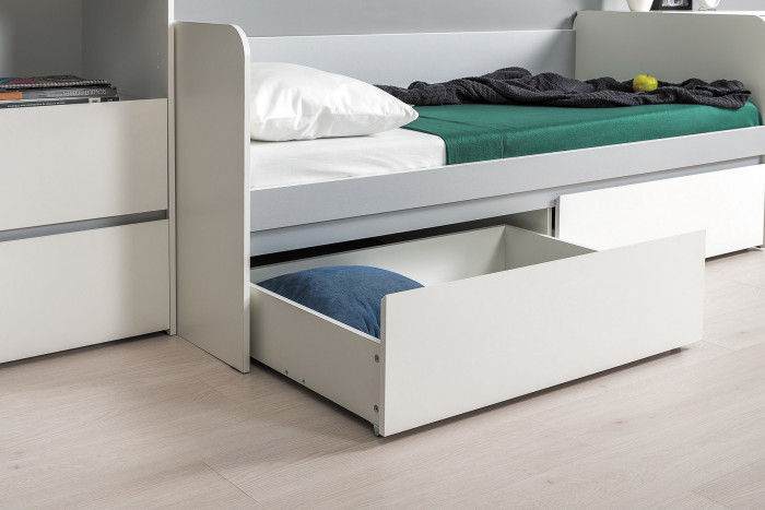 Торонто 11.39 Кровать, белый шагрень/стальной серый