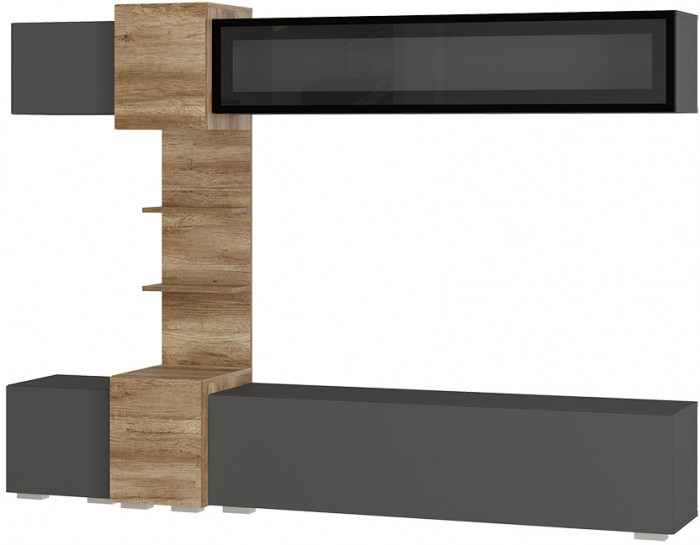 Гостиная "Рейн" ГС-01 графит/дуб каньон