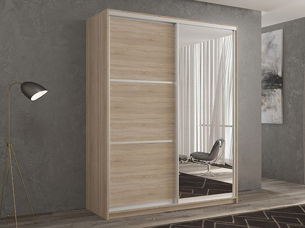 Шкаф-купе Кааппи 2 Сонома Светлый 160х60х230 см