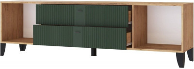 Тумба ТВ Парус-10 дуб крафт золотой/карбон дарк грин