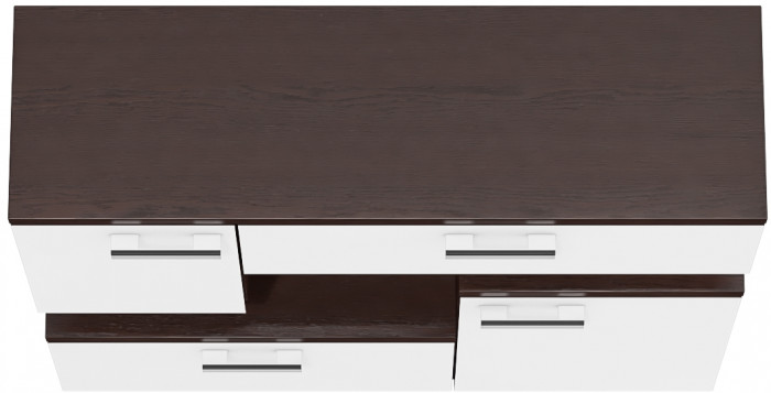 Тумба ТВ С-МД-С1-1000, венге/белый шагрень