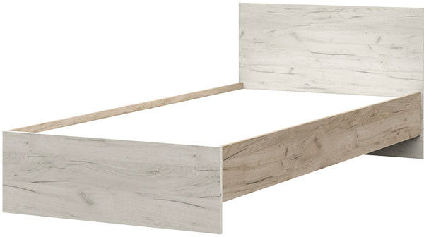 КР 555 Бася ЛДСП кровать 900 дуб крафт серый/дуб крафт белый