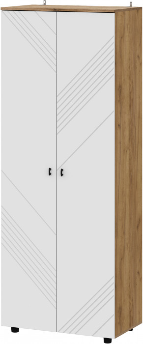 Шкаф двухстворчатый Байкал, Дуб Золотой, Белый матовый