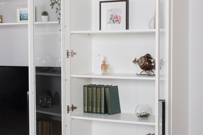 Валенсия Гостиная № 113, ЛДСП белый шагрень/МДФ белый шагрень