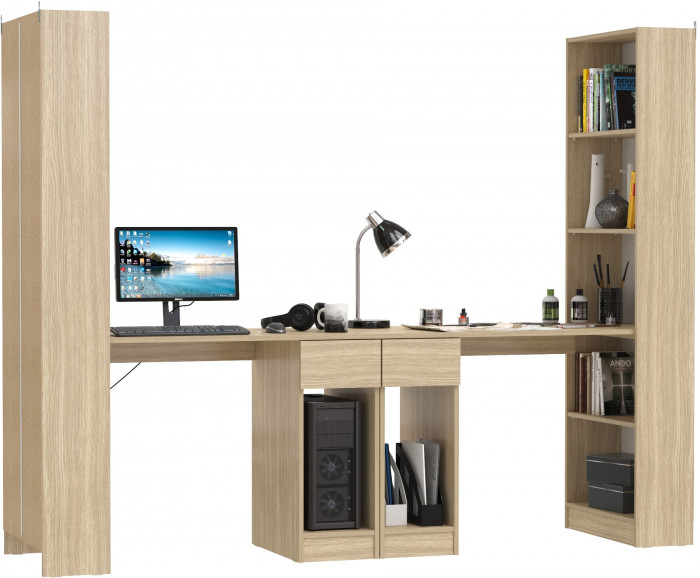 Лайт Шкаф комбинированный 10.01 + 10.01, цвет плэйн, ШхГхВ 230,6х58,2х179 см., универсальная сборка(обязательно крепление к стене)