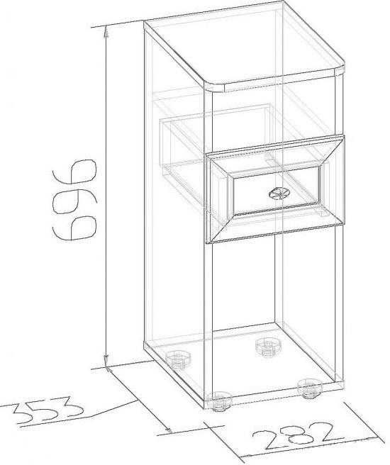 Тумба прикроватная высокая Sherlock 51, орех