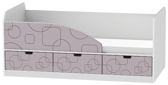 Кровать Бриз-4 80х160 Квадрат (Ясень шимо светлый/Шоколад/Квадрат)