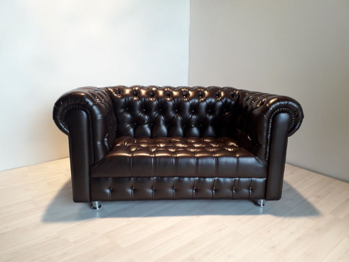 Диван Честер 2- х местный, коричневый сиденье каретка