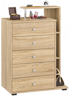 Камелия Комод, цвет дуб сонома, ШхГхВ 80х46,8х107,6 см., НЕ универсальная сборка