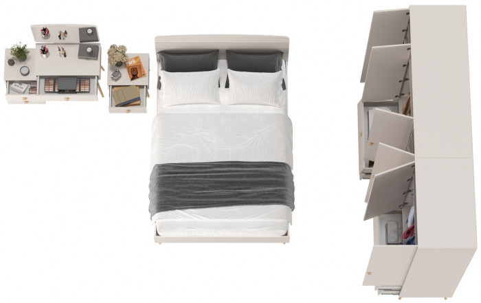 Афина Спальня 39-1400, кашемир серый