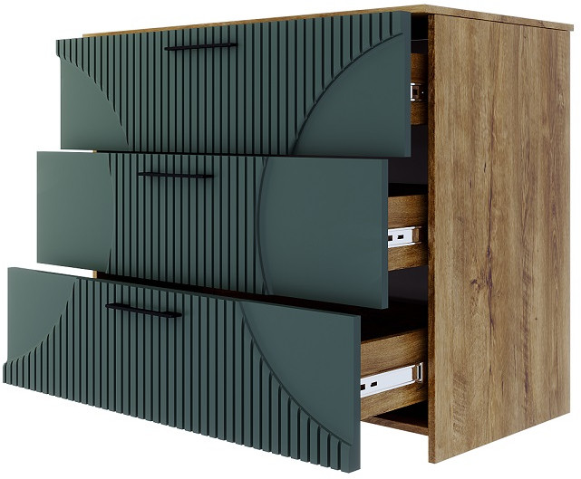 Модульная спальня "Монтале" - Дуб канзас/Зеленый матовый