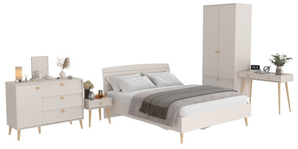 Афина Спальня 25-1600, цвет кашемир серый, сп.м. 1600х2000 мм., б/м, основание есть - фанера