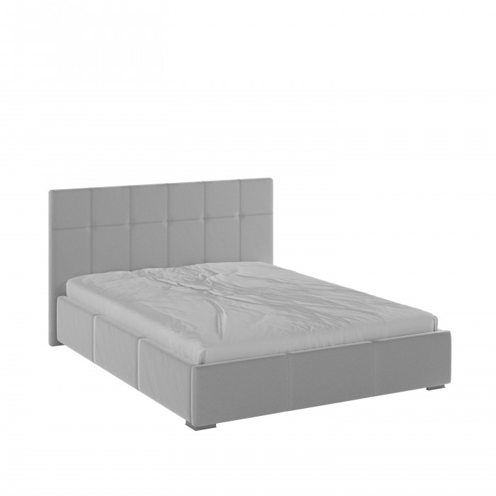 Рио Кровать интерьерная 160 светло-серый квадрат, ортопед