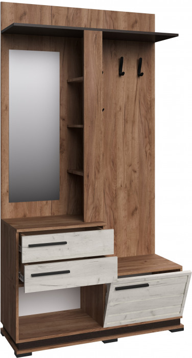 Модена Центральная секция МЦС-30, Дуб крафт табачный/дуб крафт белый/венге