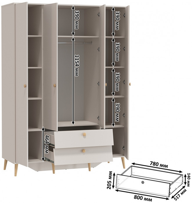 Афина Спальня 39-1600, кашемир серый