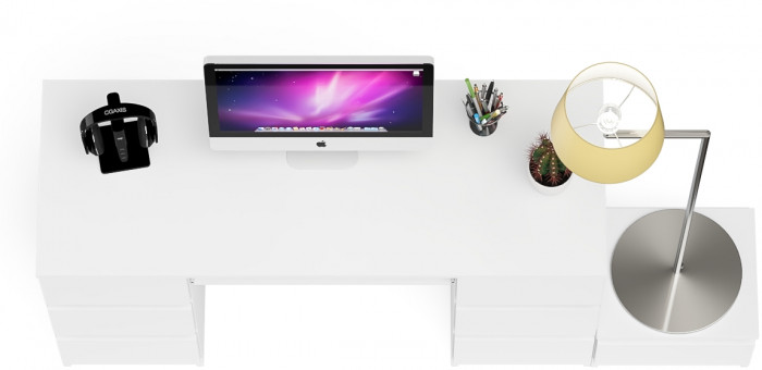 Мори Стол компьютерный МС-2 + Тумба ТМП400.1, цвет белый, ШхГхВ 175,8х50х76,6 см., универсальная сборка