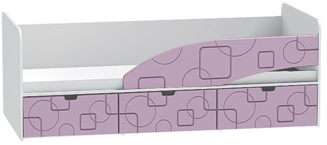 Детская кровать Бриз-3 80х190, квадрат (Ирис/Белый/левый)