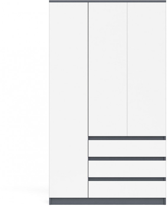 Мори Шкаф МШ1200.1, цвет графит/белый, ШхГхВ 120,4х50,4х209,6 см., НЕ универсальная сборка