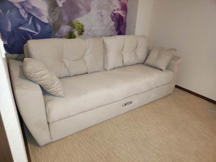 Диван-кровать Амстердам Люкс, 160х195, еврокнижка, независимый пружинный блок, велюр, бежевый