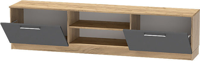 Тумба-2 под ТВ напольная "Иннэс-7", Крафт золотой/Графит