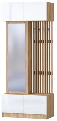 Прихожая Артек, Белый глянец/Дуб крафт золотой