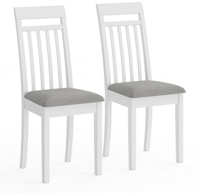 Два стула Мебель--24 Гольф-11 разборных, цвет белый, обивка ткань велюр серый 63, ШхГхВ 40х40х100 см., от пола до верха сиденья 47 см.
