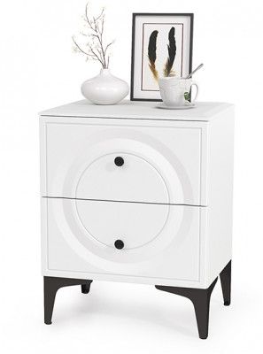 Валенсия Спальня 13.291 Тумба прикроватная, цвет ЛДСП белый шагрень/МДФ белый шагрень, ШхГхВ 49,2х38,4х64 см.