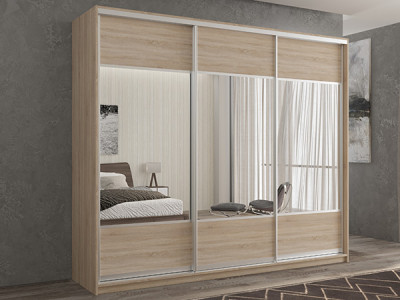 Шкаф-купе Кааппи 6 Сонома Светлый 240х60х230 см