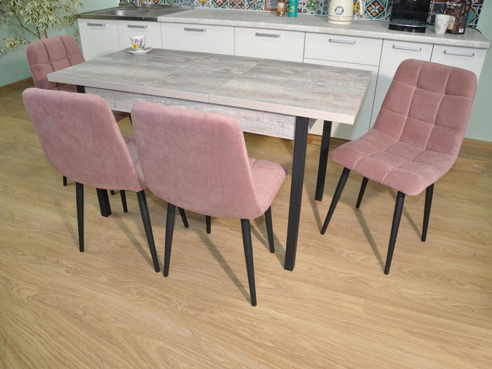 Обеденная группа Колорадо / Стул Х 4 шт. / Бетон темный/черный / бид 27