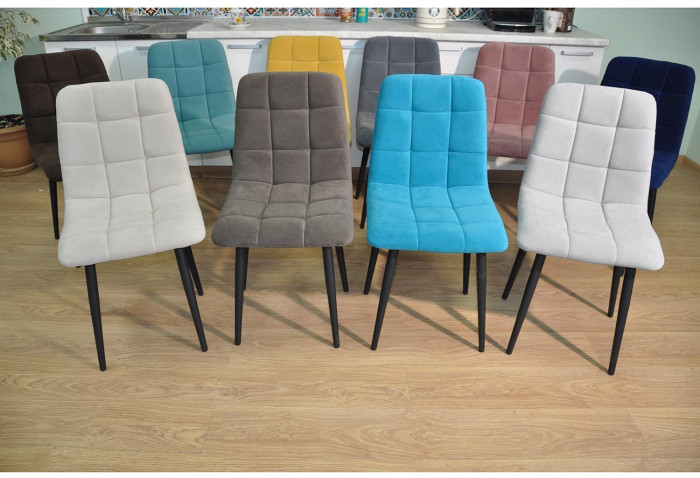 Стул Х / черный /велюр горчица