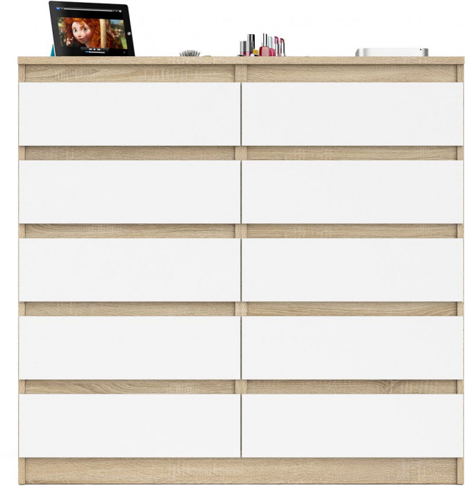 Мори Комод МК1200.10, дуб сонома/белый