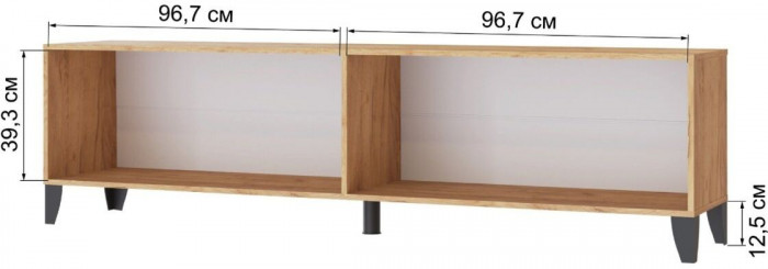 Тумба ТВ Парус-11 с опорами дуб крафт золотой/графит серый