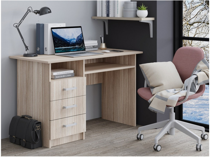 Стол письменный ПС-02 (с ящиками) (Ясень шимо темный / светлый)