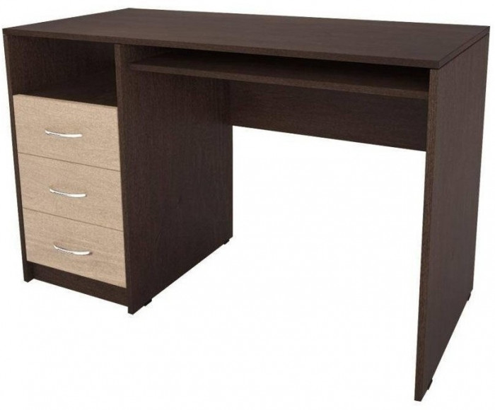 Стол письменный ПС-02 (с ящиками) (Ясень шимо темный / светлый)