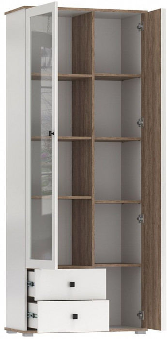 Шкаф комбинированный 51.02 Либерти опора h=20мм Белый / Дуб Каньон