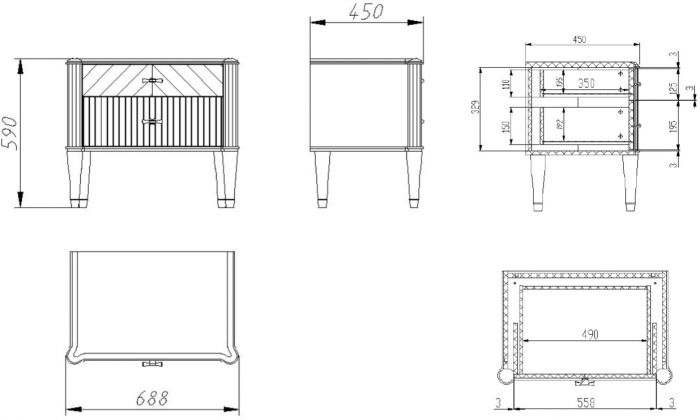Тумба прикроватная "Тиволи" - Латте (лак)