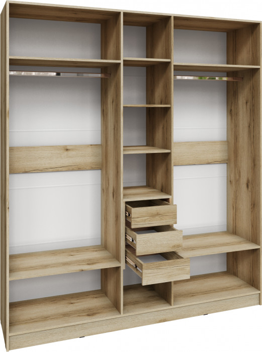 Шкаф Мадрид (2,0) с 3 ящ. внутри без зеркала, Дуб делано