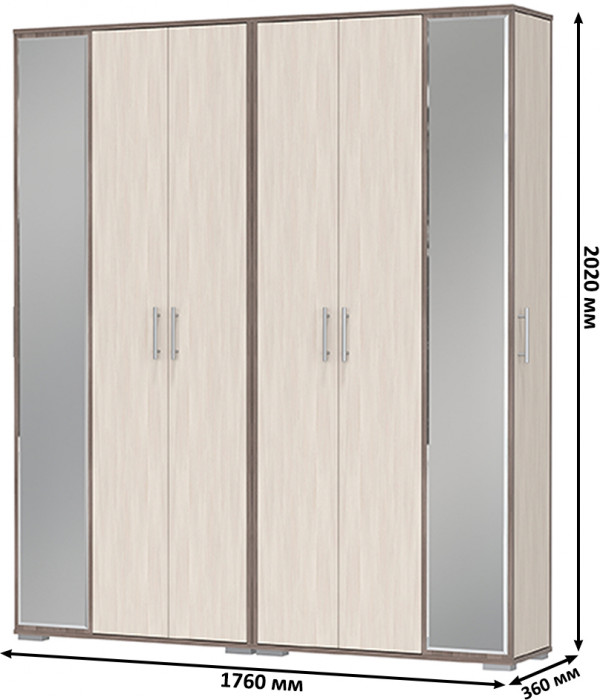 Две прихожих Домино-мини 2-3421бод.тем/св, бодега тёмный/бодега светлый